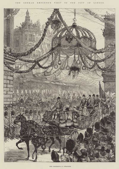 Het bezoek van de Duitse keizer aan de stad Londen door Walter Paget